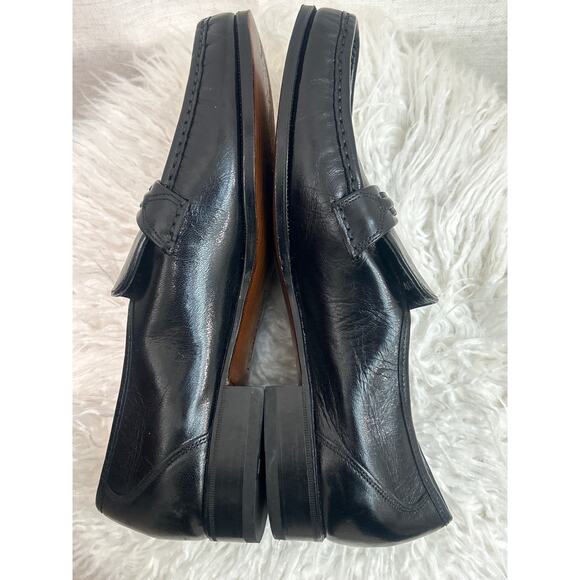 Blk Florsheim Como Loafers Oxford Dress Shoes Leather Slip ons, Mens Sz 9E main image 7